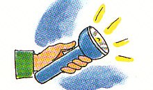 turning on a flashlight