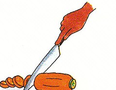 slicing carrots