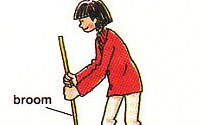 sweeping the floor