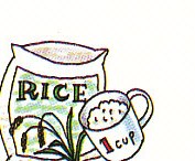 measuring out a cup of rice
