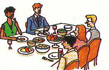 having dinner