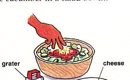 sprinkling grated cheese on the salad