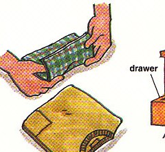 folding the dry laundry