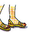wearing sandals outdoors