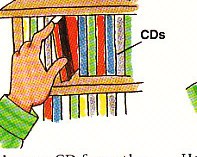 choosing a CD from the shelf
