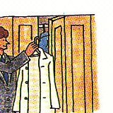 hanging a coat in the front closet