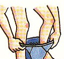 putting on underwear