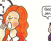 Jenny yawning
