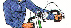 holding the handlebars