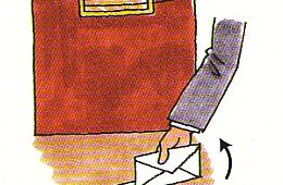 picking up mail from the mail slot