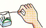pulling out a long piece of floss
