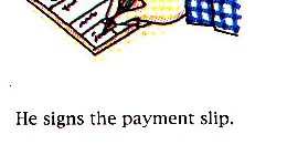 signing payment slip