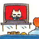 watching a cartoon on TV