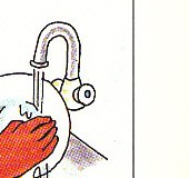 rinsing the dishes