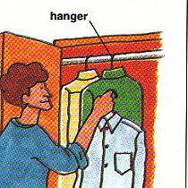 hanging them up in the closet