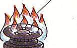 a burner lighting with a flame