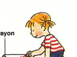 drawing pictures with crayons