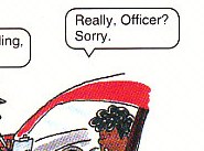 a police officer giving her a ticket