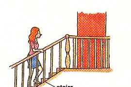 going upstairs to her room