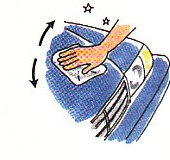 buffing the car with a soft cloth