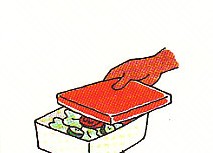 putting leftovers into containers