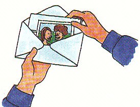 putting letter in envelope