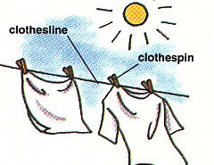 hanging laundry out to dry