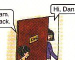 opening the door and going inside
