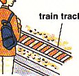 waiting on the platform next to the track