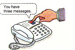 checking the answering machine