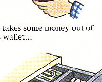 putting money in register