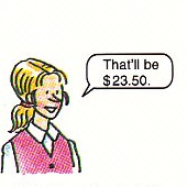 cashier tells total