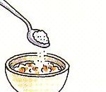 sprinkling sugar on the cereal