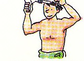 drying hair with blow-dryer