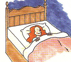 laying down in bed
