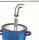 putting water in the pot to rinse