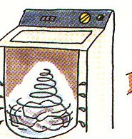 the machine spinning the laundry