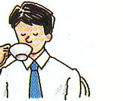 Dan drinking tea