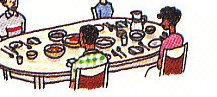 everyone sat down at the table