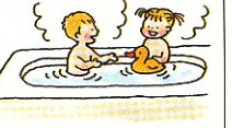 the other children taking a bath