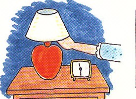 turning off the lamp