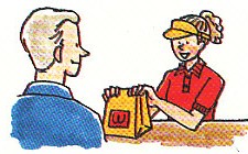 people getting food to go