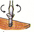 loosening the screw counter-clockwise