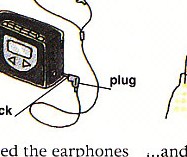 plugging the earphones into the jack
