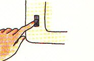 pressing the switch to turn the coffee maker on