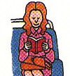 sitting down and reading a book