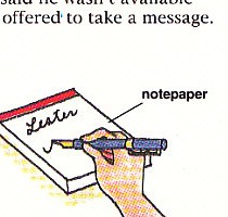 writing message on notepaper