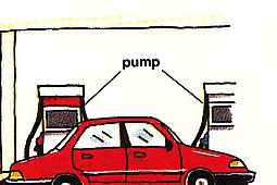 pulling up to a pump