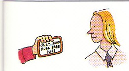 showing the driver her bus pass