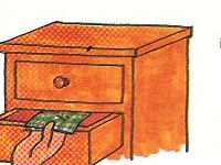 putting laundry into drawers